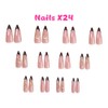 Uñas Postizas Francesas Marrones Con Punta Francesa, Largas, Estilo Stiletto,