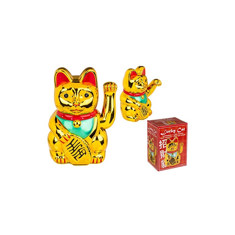 OOTB Waving Cat, Gold, 14.9 x 12.4 x 21.7 cm