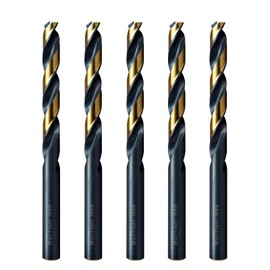 MAXTOOL Letter S 0.348" 5PCs Identical Jobber Length Drill Bits HSS M2 Twist Drill Bits Fully Ground Black & Bronze Straight Shank; JBL02H10RSE5