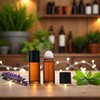 aoukoslt 2Pcs Brown 50ml Glass Essential Oil Roller Bottles -