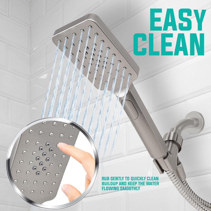 Metpure Handheld Shower Head with Easy Clicker for Multiple Sprays.