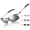 [LVIOE] 男性用偏光フォトクロミック Z87 サングラス、昼と夜の安全サン グラス UV 400 保護