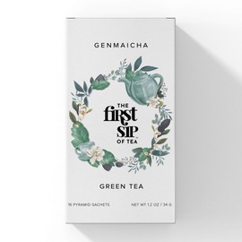 The Spice Hut Genmaicha Green Tea Box, The First Sip of Tea, 16 Count