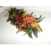 Real chicken hen's feather multi color duster 14 inch
