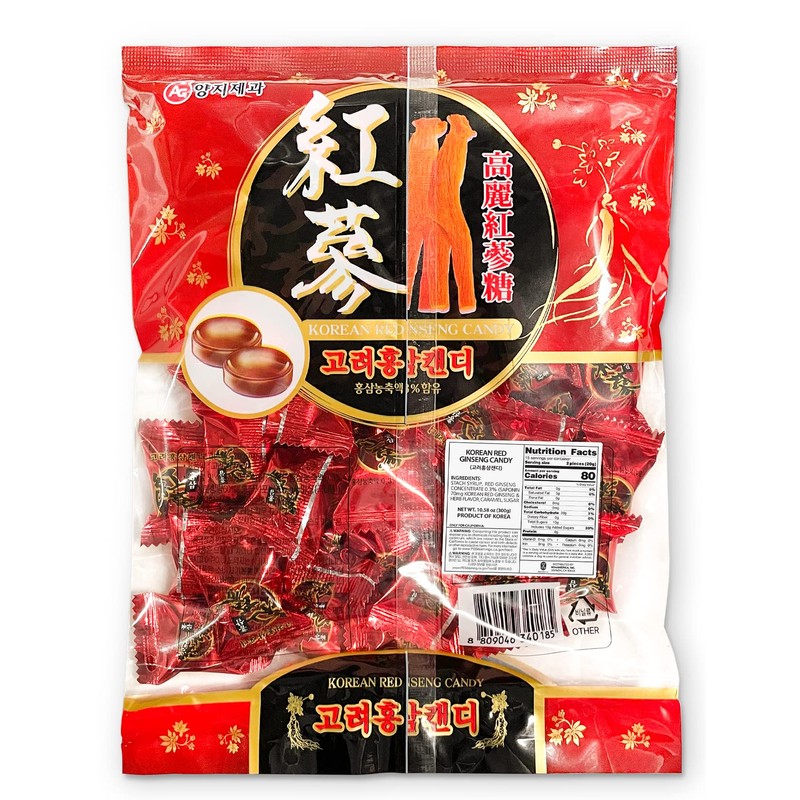 Korean Red Ginseng HongSam Candy, 홍삼캔디, 300G (PACK OF 2)