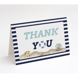 M Market On Mainstreet Ahoy, It's a Boy Baby Shower Invitations, Books For Baby & Diaper Raffle & Thank You Cards (Thank You Cards)