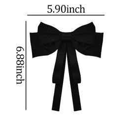 Silky Satin Bows for Hair Ribbon Bowknot Hair Clips for Women Girls Black Red Bow Hair Hairpins Barrettes Festival Christmas Hair Bows Hair Accessories for Birthday Party Ball Costume