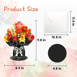 Paper Wonder Pop Up Card Includes Envelop，Lily Bouquet Flowers, For Mother's Day, Fathers Days, Anniversary Card, Birthday Card, Love Card, Valentine Cards, Thank You Card, All Occasions