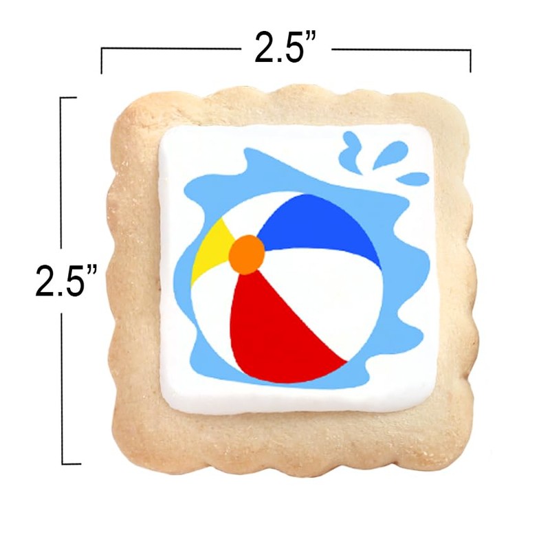 Beachball Theme Individualy Wrapped Printed Cookies 24 Pack Bulk