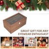 BAOJULONG Wooden Sunglasses Organizer Box, Eyewear Display Eyeglass Case for