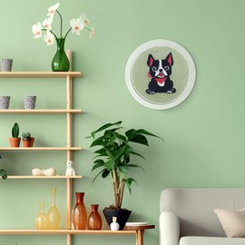 JSRQT Punch Needle Embroidery Starter Kits with Dog Pattern Needle Punch Starter Kits for Adults Handcraft Punch Needle Kit Cross Stitch Kits Beginner Rug Hooking Kit for Beginners Punch Needle Tool