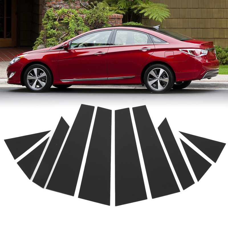 10Pcs Window B Pillar Post Trim Gloss Black Lightweight Rugged