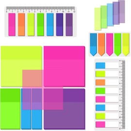 BAYTORY 700 hojas de notas adhesivas transparentes, impermeable brillante bloc de notas Pestañas transparentes de índice translúcidas de 7,6 x 7,6 cm para anotar libros, oficina y suministros escolares