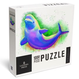 Lantern Press 1000 Piece Jigsaw Puzzle, Beluga Whale, Vivid Colors