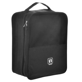 MOKETT Travel Shoes Bag Waterproof Storage Shoes Pouch Holds 3 Pairs of Shoes for Travel and Daily Use (Black,L)