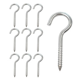 Septe 304 Stainless Steel Screw in Hooks Eye Hook Screw,Open end Screw，2-1/2 Inch，10 pcs