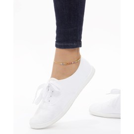 Milla Anklets for Women Waterproof - 14K Gold Plated Anklets and Sterling Silver Plated Ankle Bracelets for Women. (14K Gold Plated/Multi)