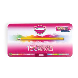 MASTERART Colored Pencils 150 Colors with Pastel, Neon, and Metallic shades, including Blender and Sharpeners in the set, for Kids and Adults Coloring