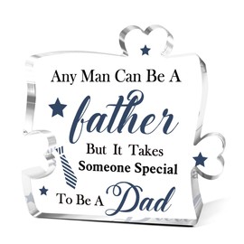 New Dad Gifts,Gifts for New Daddy First Fathers Day,Any Man Can Be a Father Heart Acrylic Puzzle Piece Plaque one who made Decor