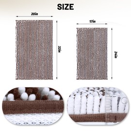 NUOVARUGS Ultra-Soft Bathroom Rug Set, 2-Piece – Absorbent, Non-Slip, Machine Washable Bath Mats for Bathroom, Shower, Sink, Kitchen （20" x 32" + 17" x 24"）