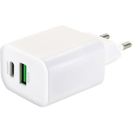 SCHWAIGER 230 V USB Charger with Fast Charge QC 3.0 White