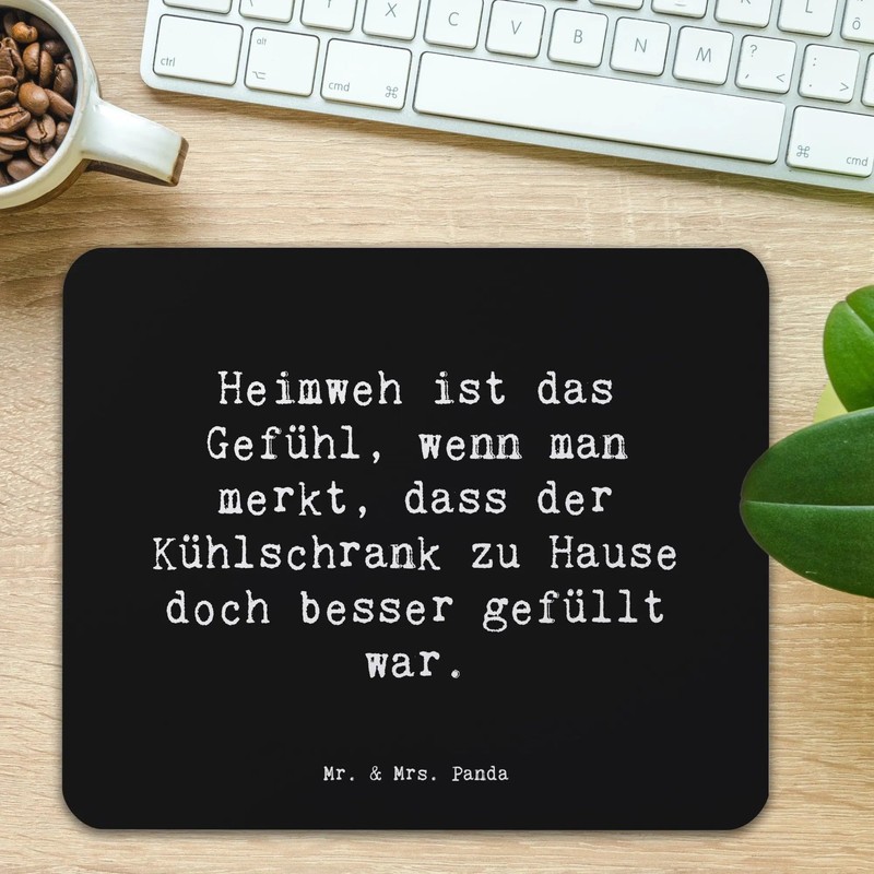 Mr. & Mrs. Panda Mauspad Spruch Heimweh Kühlschrank - Geschenk,