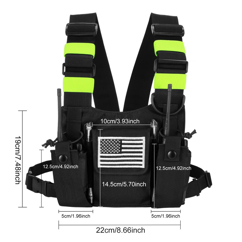 abcGoodefg Radio Chest Harness with Reflective Strips Radio Shoulder Vest