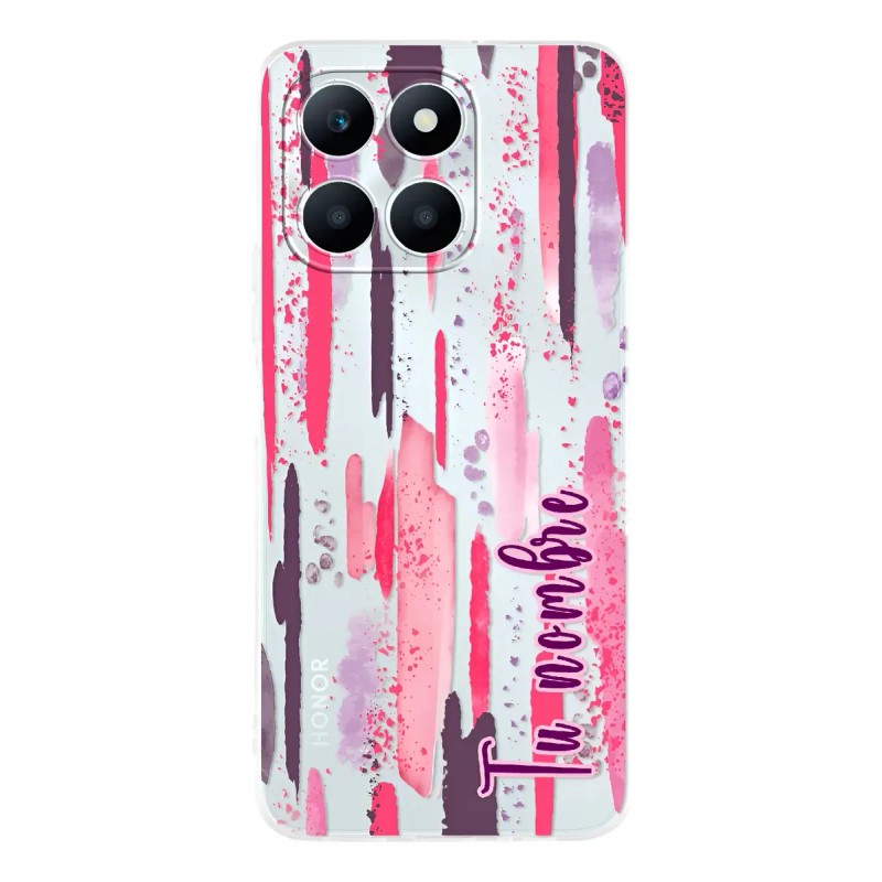 Funda Para Honor Mujer Manchas Pintura Rosa Con Nombre