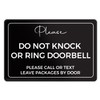 Please Do Not Knock or Ring Doorbell Sign, Durable ABS