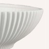 Benjara Zinia Decorative Bowl, Glossy White Ceramic Fluted Texture, 13