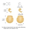 MUYAN 3Pcs Pearl Dolphin Shell Earrings for Women Gold Trendy