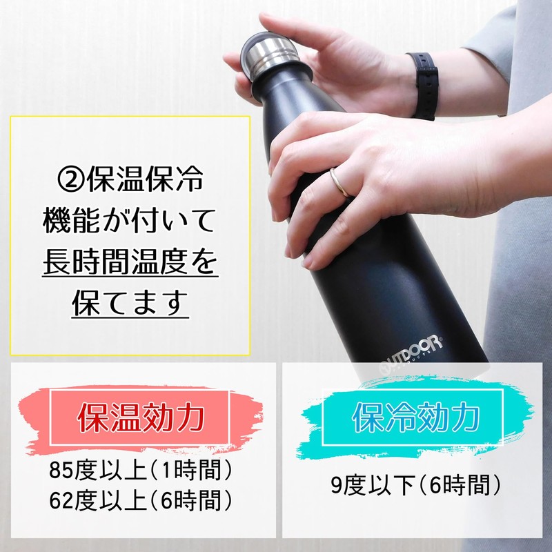 Outdoor Products 314-205 Vacuum Double Carbonated Sports Bottle, 18.9 fl