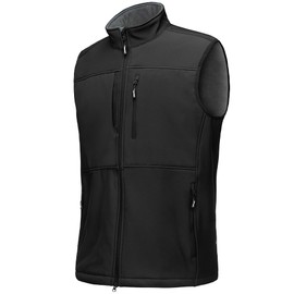 Outdoor Ventures Men's Running Vest Outerwear, Lightweight Windproof Fleece-Lined Softshell Sleeveless Jacket for Golf