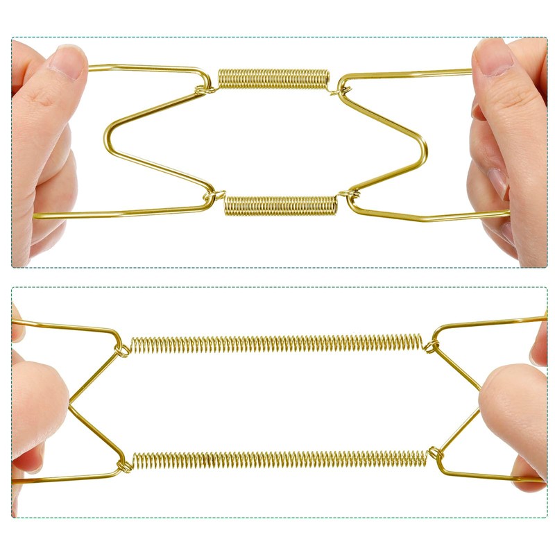 sourcing map 10Pcs Plate Hanger, 4 inch Universal Brass Invisible
