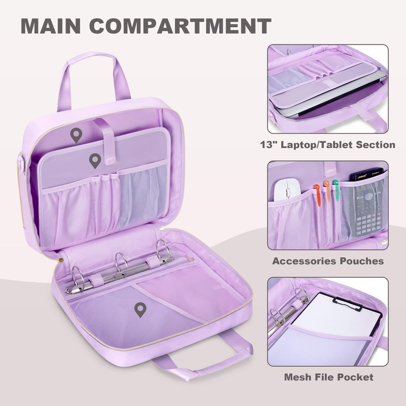 Prokva 3 Ring Zipper Binder 2 Inch, Accordion File Organizer
