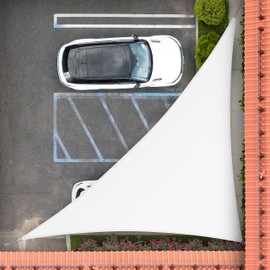 Royal Shade 7' x 14' x 15.7' White Right Triangle Sun Shade Sail Order to Make RSTAPT14, UPF50+ 95% UV Blockage, 200GSM Commercial Standard Heavy Duty, 3 Years Warranty (We Make Custom Size)