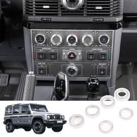 Bekantogy Car Air Conditioner Switch Button Knob Cover Compatible with Ineos Grenadier 2020-2024 Aluminum Alloy AC Button Trims Car Interior Accessories Center Console Knob Trim 6PCS (Silver)