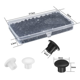 800 Pcs 5mm Drill Hole Cover Caps, Plastic Hole Plugs, Round Button Plugs Screw Hole Caps Covers, Drilling Cover Plugs for Furniture Kitchen Cabinet Cupboard Shelves Wardrobe Bookcase - Black
