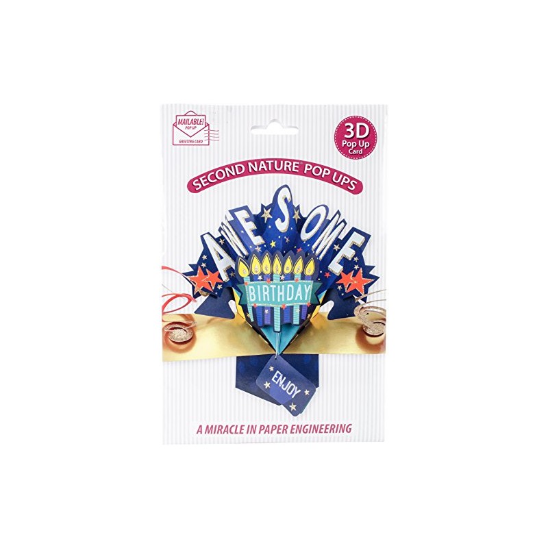 Second Nature "Awesome Birthday" with Candles Pop Up Greeting Card