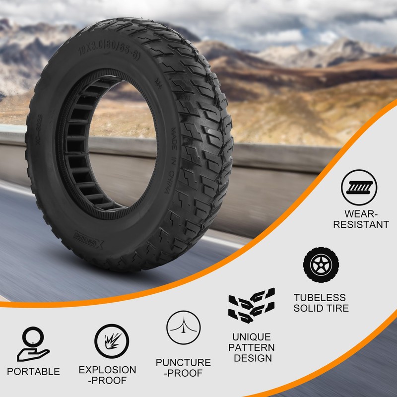 10x3.0 Tubeless Solid Tire, 80/65-6 Electric Scooter Tire