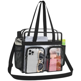 Clear Bag for Stadium Events 12x6x12 Gym Totes Clear Tote Bag for Women Transparent Lunch Bag for Work Sports Concert