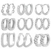 Hoop Earrings for Women, ALEXCRAFT 9 Pairs Multipack Silver Hoop