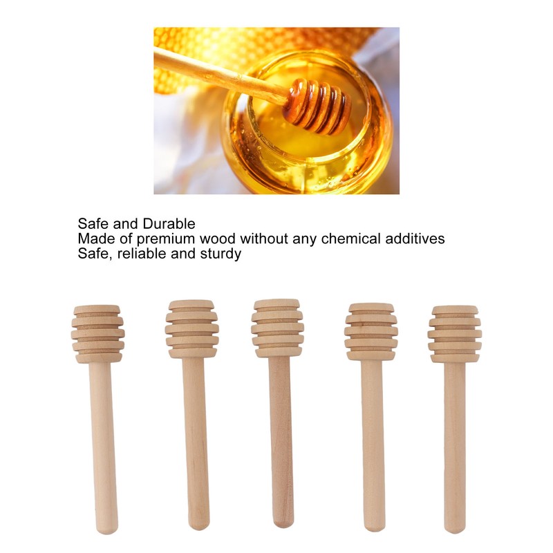 50pcs Honey Dipper Wooden Multipurpose Mini Honey Stirrer Stick for