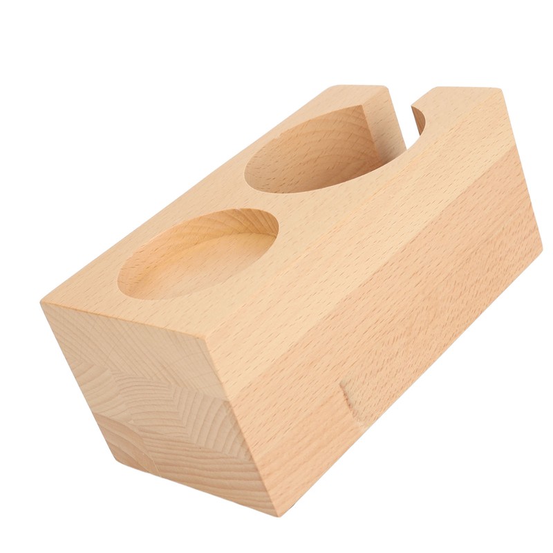 Wooden Coffee Tamper Station Stable Prevent Slip Coffee Tamper Holder