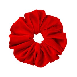 Leirinik Velvet Scrunchie Hair Scrunchie | 14 cm Red Pack of 1 | Soft High-Quality Velvety Velvet Made of 100% Polyester | for Girls and Women - All Hair Types