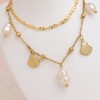 Sonateomber Dainty Gold-Tone Shell Pearl Ankle Bracelet for Women