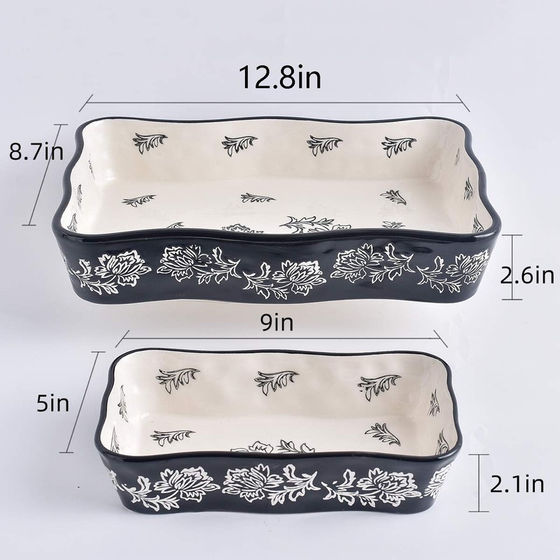 Wisenvoy Baking Dish Ceramic Bakeware Sets Lasagna Pan 2-pcs Casserole