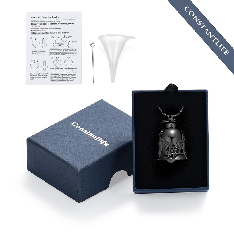 constantlife Cremation Jewelry for Ashes Eagle Bell Pendant Urn Necklace