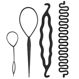 Set de 4/9 PCS Topsy Tail Hair Tool, Kit de Herramientas para Peinar el Cabello, Trenzas, Coletas y Recogidos, Accesorios DIY para Mujeres (4PCS-01)