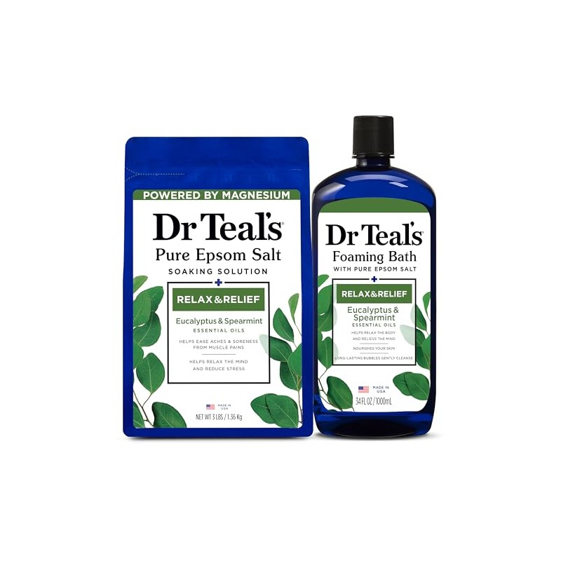 Dr Teal's Pure Epsom Salt Soak and Foaming Bath, Relax